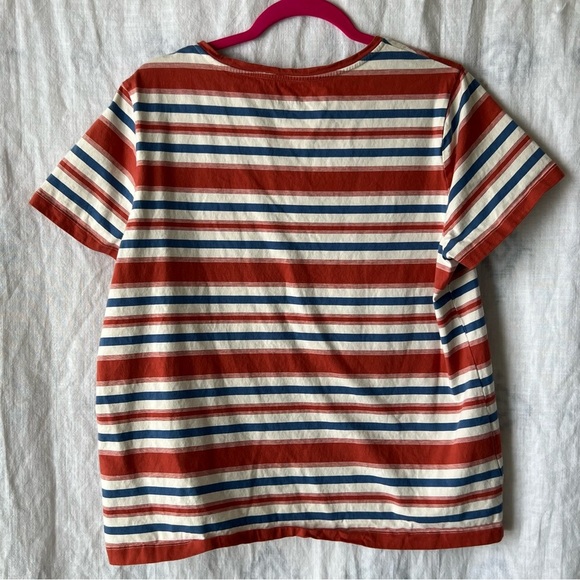 Women's L.L. Bean Signature Soft Striped T-Shirt V-Neck Top Size Large - Picture 3 of 7